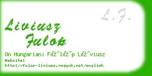 liviusz fulop business card